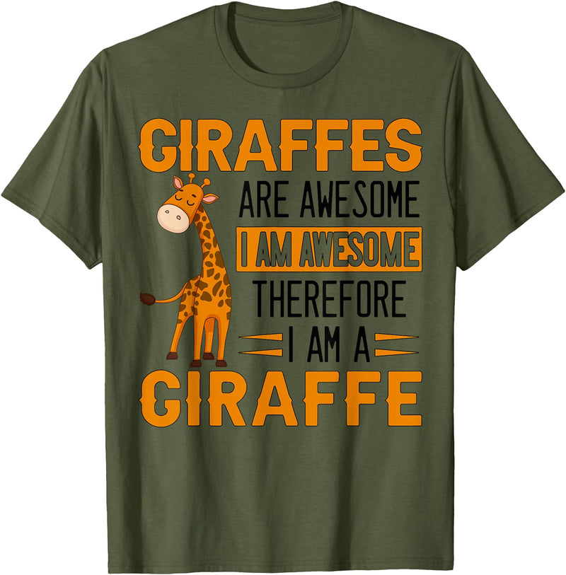 Giraffe Stuff For Giraffes Lovers Women Men Funny Giraffe Quote Cute Giraffe Design For Giraffe Lover T-Shirt - Olive Green