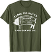 Pink Ink Art Funny I Like Pig Butts And I Can Not Lie T-Shirt T-Shirt - Olive Green