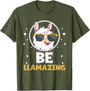 LLama Squad Shirts and Gifts Cute Amazing Llama Pun Be Llamazing Llama Lover T-Shirt - Olive Green