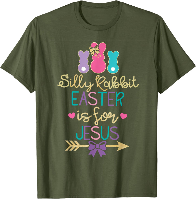 Is for Jesus Rabbit T-Shirt in Olive Green
