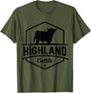 Farm Highland Cow Men Cattle Clothing Agriculture Scottish Highland Cow for Cattle Farmers T-Shirt - Olive Green