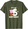 Peppa Pig It's My 6th Birthday Holiday Stars Celebration T-Shirt - Olive Green
