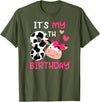 Eight Year Old Cow Eighth Birthday Cows 8th Cow Birthday 8 Year Old Girl Cow Birthday Party T-Shirt - Olive Green