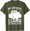 Llama Sleeping Wear Kids, Women & Men Official Sleeping Shirt Sleep Shirt Pajama Naps PJ Llama T-Shirt - Olive Green