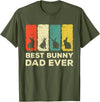 Best Bunny Dad Ever Rabbit Dad Rabbit Bunny T-Shirt in Olive Green