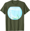 Humours Halloween Fish Bowl Outfits Funny Fish Bowl Costume T-Shirt - Olive Green