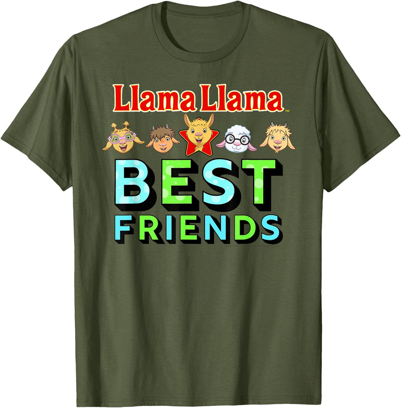 Llama Llama Netflix Best Friends Tee Shirt T-Shirt - Olive Green