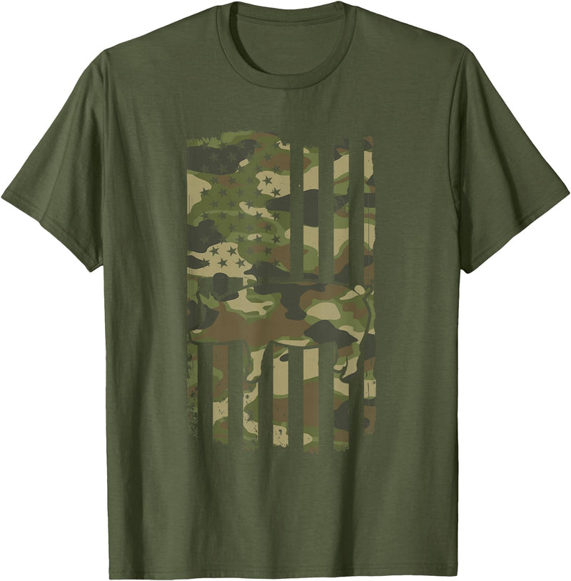 Perfect Pig Lover Gifts for Men & Women Funny Retro Pig Lover - Pig USA Flag 4th July T-Shirt - Olive Green