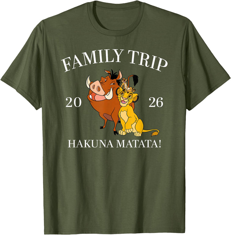 Disney The Lion King Family Trip 2026 Hakuna Matata! Trio T-Shirt - Olive Green