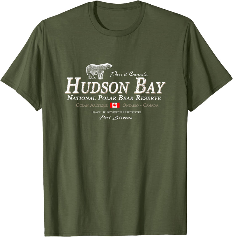 Port Stevens P.S.75 Design Polar Bear - Hudson Bay - Canada - Maple Leaf - Maple Leaf T-Shirt - Olive Green