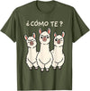 GoshWow Como Te Llamas Shirt Funny Llama Spanish Teacher Joke T-Shirt - Olive Green