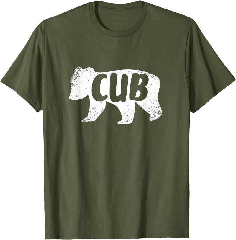 Papa Bear For Men Gifts for Dad Cub Baby Bear Shirt Kids Father's Day T-Shirt T-Shirt - Olive Green