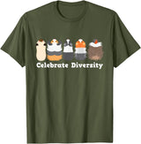 Guinea Pig Diversity Cute Rodent Lovers Celebrate Diversity Cute Party Theme Pet Lovers Guinea Pig T-Shirt - Olive Green