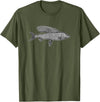 Grayling Fish Fish Grayling Graphic Fishing T-Shirt - Olive Green