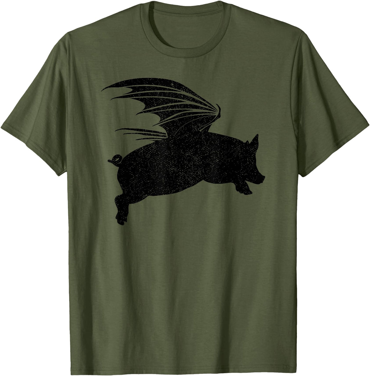 Flying Pig Shirt Pigs Will Fly Gift Idea Flying Pig T-Shirt Pigs Will Fly Gift T-Shirt - Olive Green