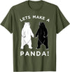 Make Panda Apparel Lets Make A Panda Funny Black Polar Bear T-Shirt - Olive Green