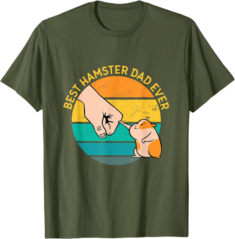 Best Hamster Dad Ever Hamster Dad Gift T-Shirt - Olive Green