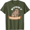 Cute Bunny Whisperer Lover Bunny Graphic T-Shirt in Olive Green