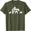 Matching Bear Family Shirt Apparel Vintage Papa Bear 3 Cubs Father's Day T-Shirt - Olive Green