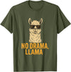Am End Fashion No Drama, Llama - Cool Look T-Shirt - Olive Green