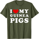 Love For My Guinea Pigs Gift I Love My Guinea Pigs, I Love My Guinea Pigs T-Shirt - Olive Green