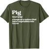 BBQ Barbecue Shirts Men Women Grilling Gifts Pig Definition Bacon Funny Bbq Barbecue Grill Men Women Kids T-Shirt - Olive Green