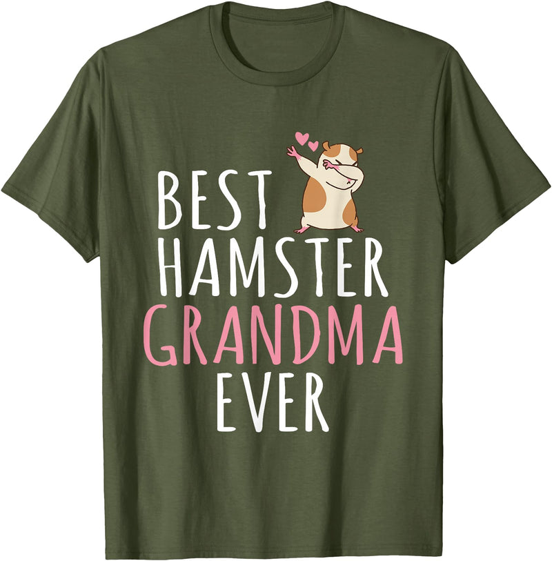 Best Hamster Grandma ever Cute Hamster Lover T-Shirt - Olive Green