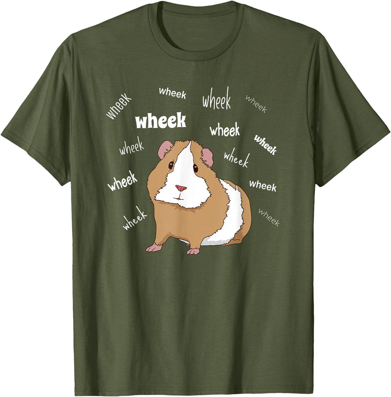Funny Guinea Pig Tee Gift Animal Pet new kids love Guinea Pig Love Guinea Pig Wheek Wheek Feed Me Guinea Pig T-Shirt - Olive Green