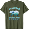 Longyearbyen am Nordkap und Spitzbergen Inseln Svalbard Spitzbergen Islands Norway Fjords with Polar Bear T-Shirt - Olive Green