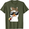 Cute Alpaca Llama Lover Llama Leopard Girls Women Alpaca Lover T-Shirt - Olive Green