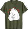 Mother's Day Clothing Gift Idea Cute Mama and Baby Polar Bear Cub Hugging Mothers Day T-Shirt - Olive Green