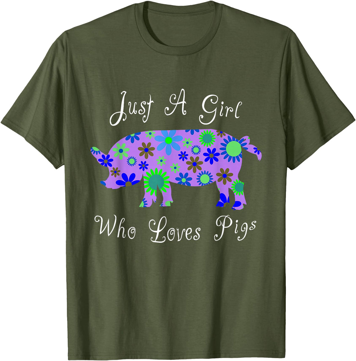 Cartba Pig Co. Pig Lover Cute T-Shirt - Olive Green