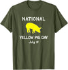 Porker Apparel Co National Yellow Pig Day T-Shirt - Olive Green