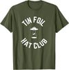 Tin Foil Hat Club with UFO Cow Abduction T-Shirt - Olive Green