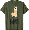 Funny Llama Lover Gifts Llama Whisperer T-Shirt - Olive Green