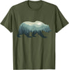 Outdoors Gift Ideas Camping Stuff Men Graphic Tees Misty Forest Bear Silhouette Wildlife Nature Lover T-Shirt - Olive Green