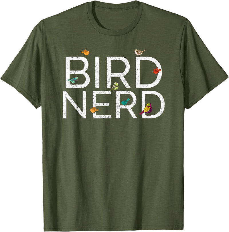 EpicWear Bird Nerd Bird Watcher Watching tshirt T-Shirt - Olive Green