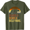 Beards Bears Belly Rubs Funny LGBTQ+ Quote T-Shirt - Olive Green