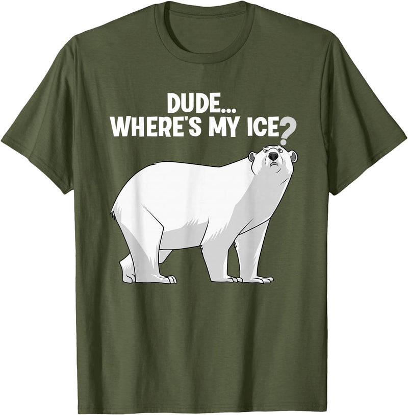 Polar Bear Gift Polar Bear Accessories & Stuff Best Polar Bear Design For Men Boys Kids Polar Bear Lover T-Shirt - Olive Green