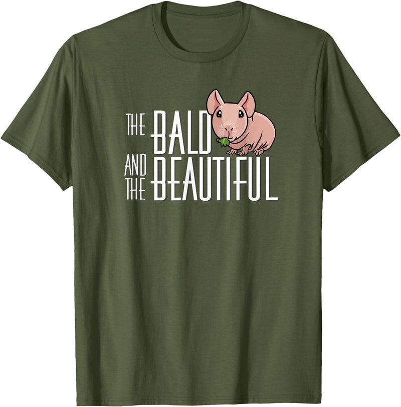Kids Wheek Skinny Pig Mom Gifts T Shirts & Hoodies Funny Kawaii Kids Bald Beautiful Hairless Guinea Pig Lover T-Shirt - Olive Green