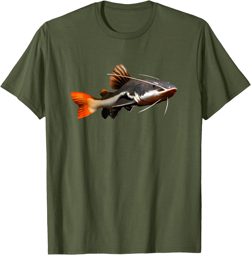 Redtail Catfish Keepers Tees Redtail Catfish Large Aquarium Fish Tank Catfish Lovers T-Shirt - Olive Green