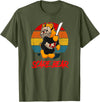 Funny Halloween Bear Gifts Scare Bear Horror Bear With Knife Spooky Halloween T-Shirt - Olive Green