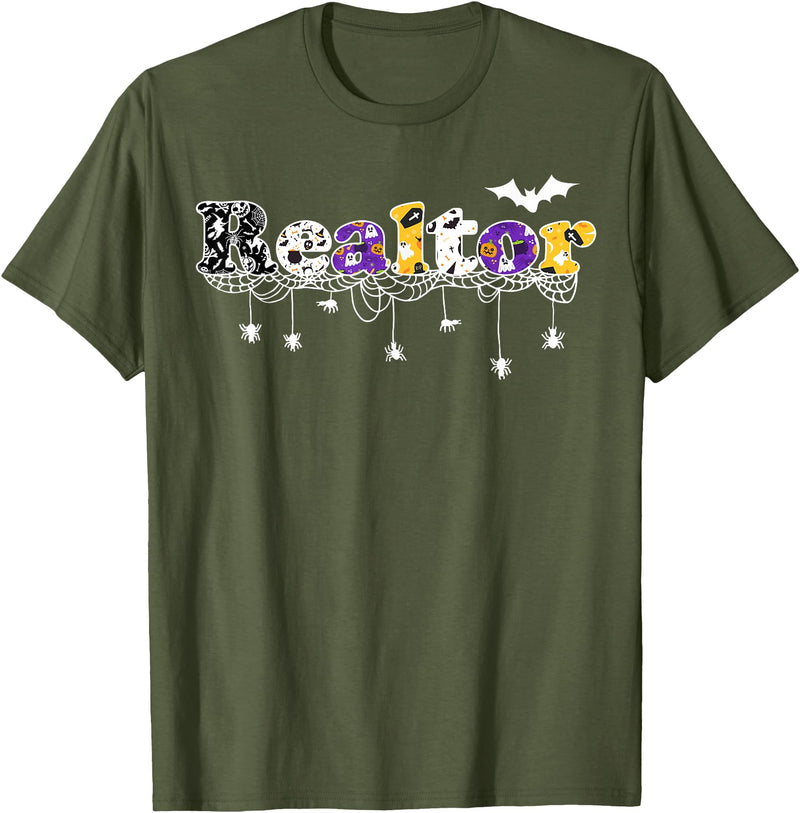 Realtor Halloween Costume Realtor Halloween Real Estate Agency T-Shirt - Olive Green