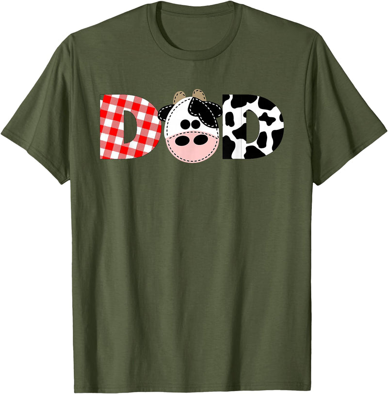 Funny Cow Mom And Dad Birthday Family Tees Dad of The Birthday for Boy Cow Farm 1st Birthday Cow Daddy T-Shirt - Olive Green