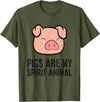 Pig Lover and Pig Farmer Gifts And Tees Pig Lover My Spirit Animal Is A Pig T-Shirt - Olive Green
