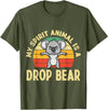 Mythical Creature Gag Gift Designs Australian Feral Koala, Spirit Animal Drop Bear T-Shirt - Olive Green