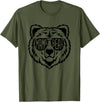Funny Mothers Mama Bear Face Mama Bear Face Sunglasses Mother Mom Mommy T-Shirt - Olive Green