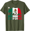Mexican American US Apparel Co California Bear Mexican Flag State T-Shirt - Olive Green