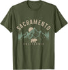 We Love Sacramento California Sacramento California Mountains Bear Nature Lover Vintage T-Shirt - Olive Green
