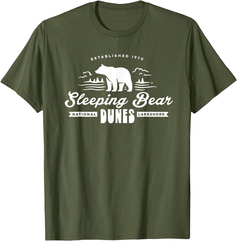EHS Sleeping Bear Dunes Michigan National Park Souvenir T-Shirt - Olive Green